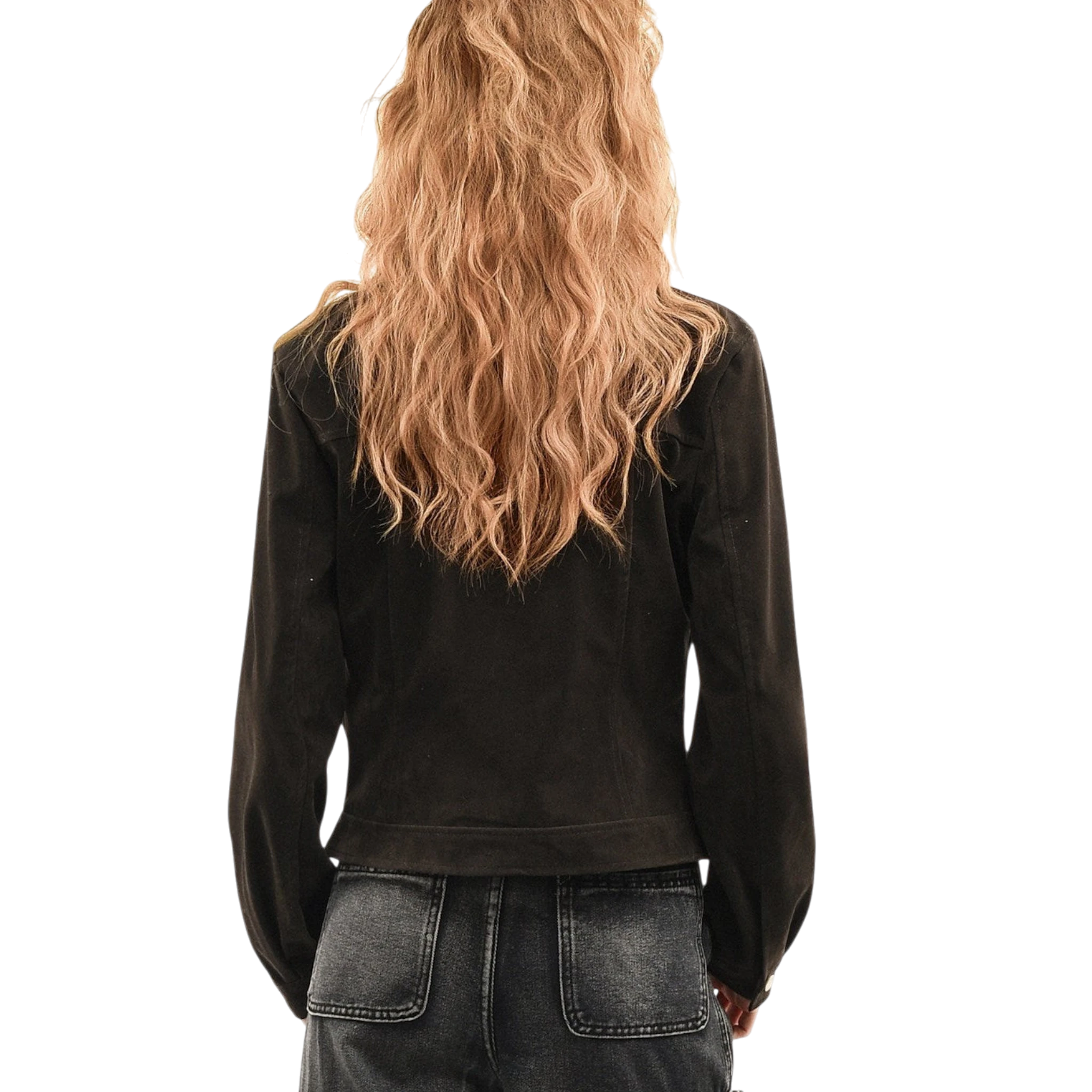 Harlow velvet lapel jacket Studio Ruban — on model