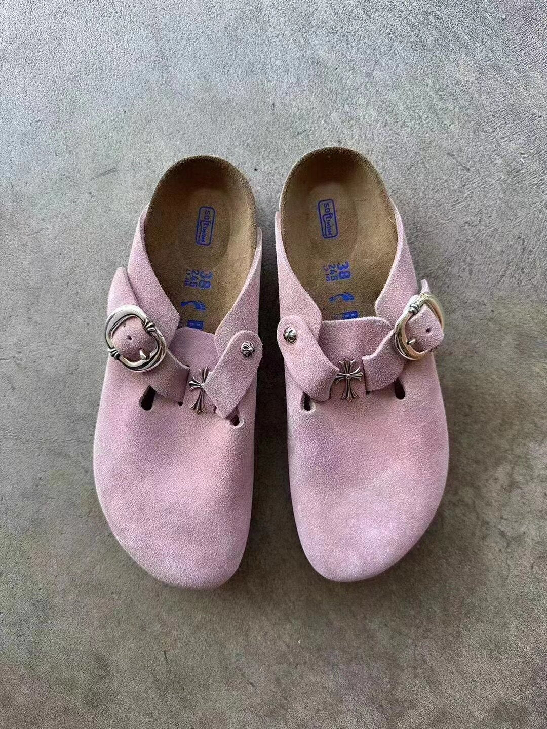 Birkenstock Chrome Hearts Studio Ruban — flat lay