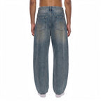 Rux Distressed Barrel Leg Jeans Studio Ruban — back view