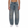 Rux Distressed Barrel Leg Jeans Studio Ruban — front view