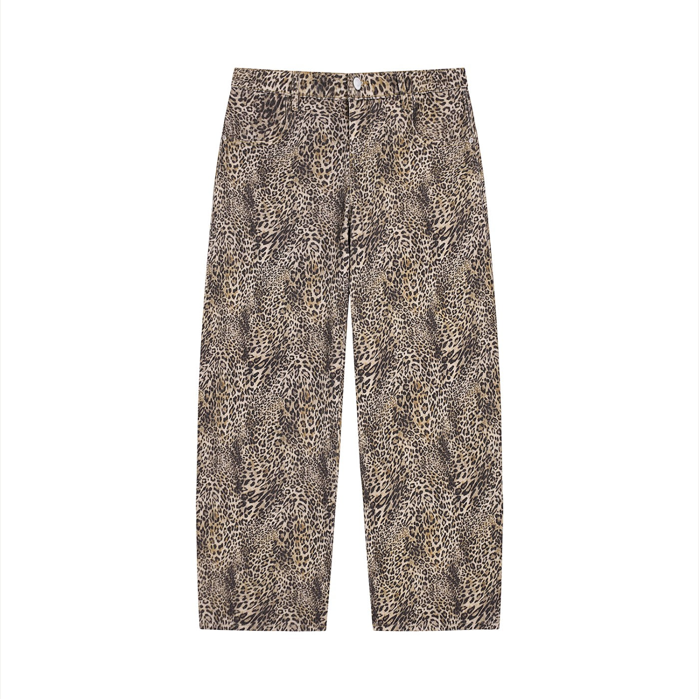 Jane Leopard Wide Leg Jeans Studio Ruban — model front