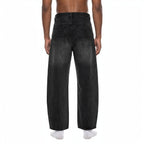 Flint Sunfade Vintage Wash Barrel Leg Jeans Studio Ruban — outfit view