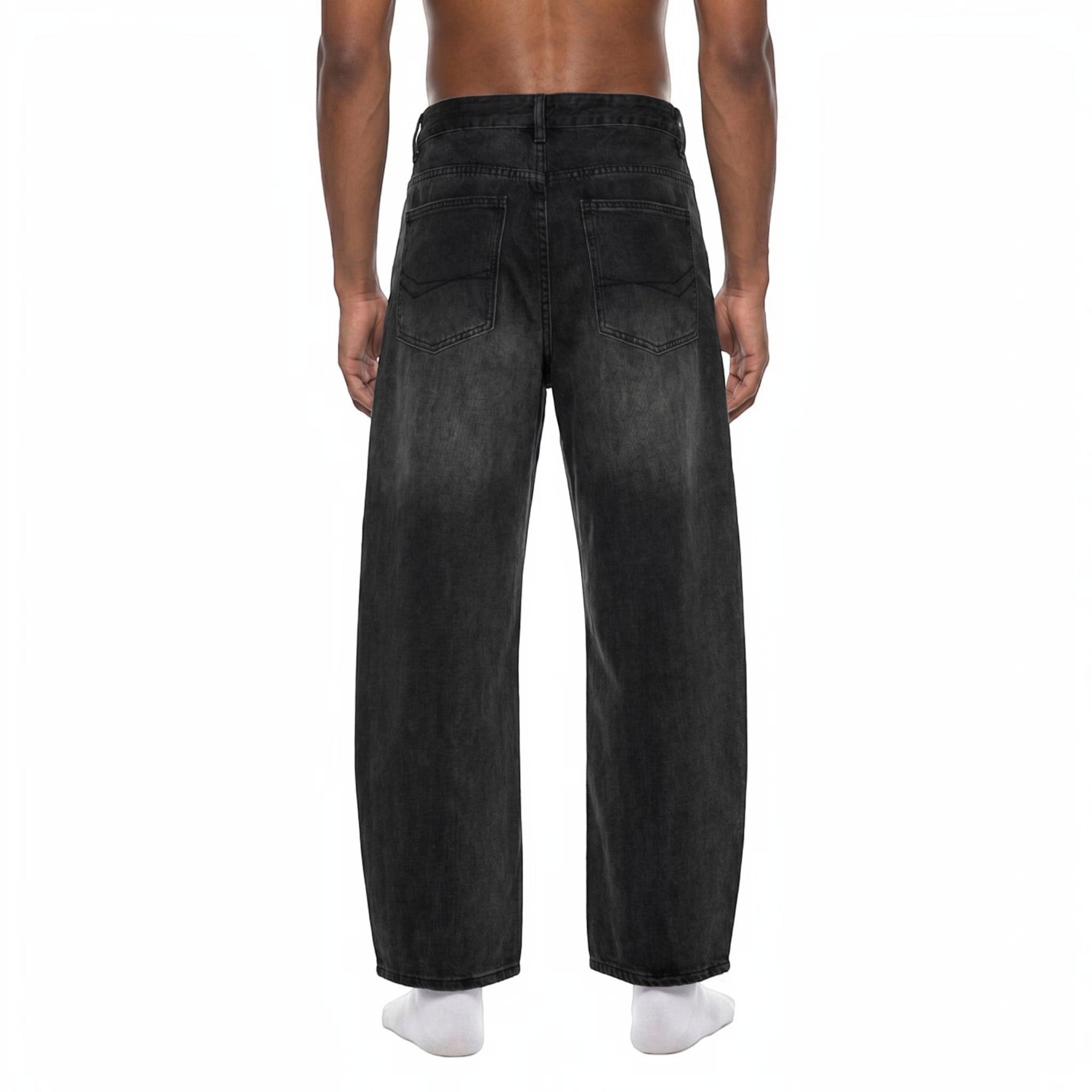 Flint Sunfade Vintage Wash Barrel Leg Jeans Studio Ruban — outfit view