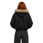 Dala | Faux Fur Hooded Bomber Jacket