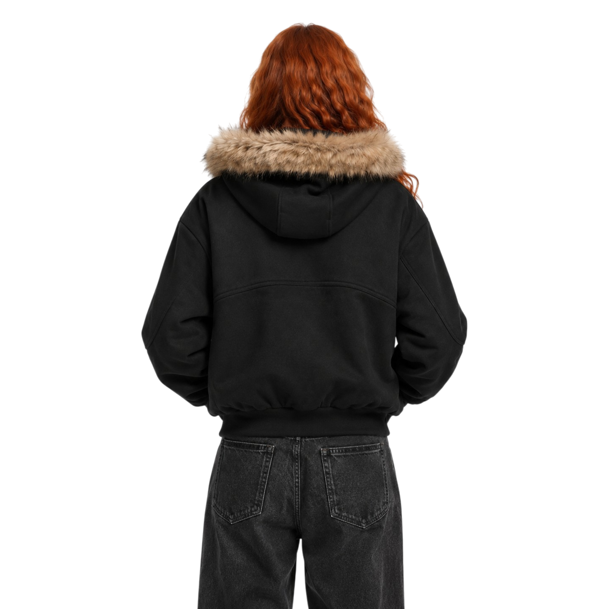 Dala | Faux Fur Hooded Bomber Jacket