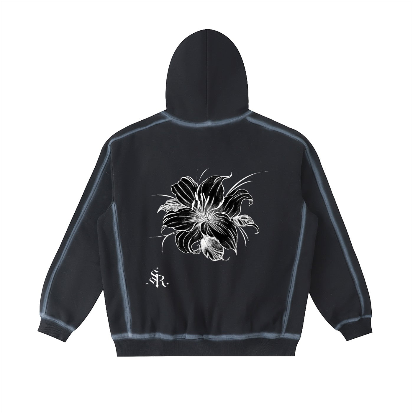 Sage fleece hoodie Studio Ruban — detail shot