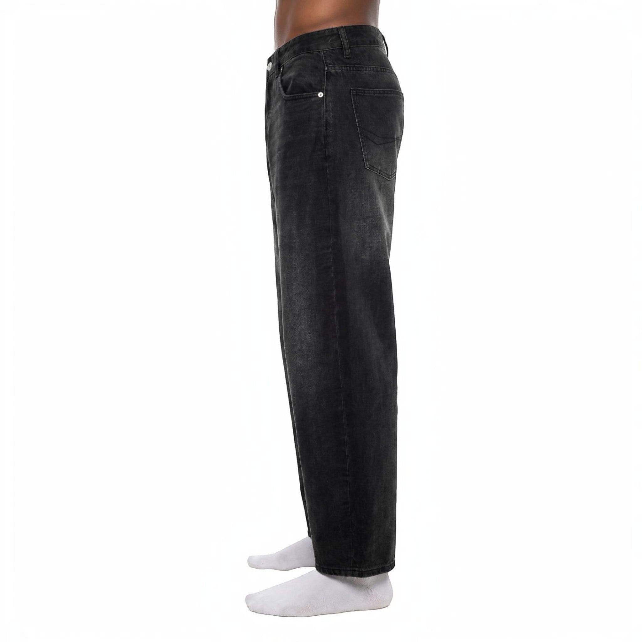 Flint Sunfade Vintage Wash Barrel Leg Jeans Studio Ruban — detail view