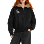 Dala | Faux Fur Hooded Bomber Jacket