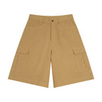 Studio Ruban Cruz gewebte Cargoshorts in Khaki aus Baumwolle mit mittlerer Taille und mehreren Taschen.