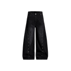 Studio Ruban Resi dark washed wide-leg jeans with silver stud detailing down the outer seams.
