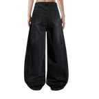 Studio Ruban Resi dark washed wide-leg jeans with studded details and a relaxed fit.