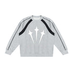 Studio Ruban Dex Sweatshirt in Grau mit weißem Logo und schwarzen Akzenten auf den Ärmeln