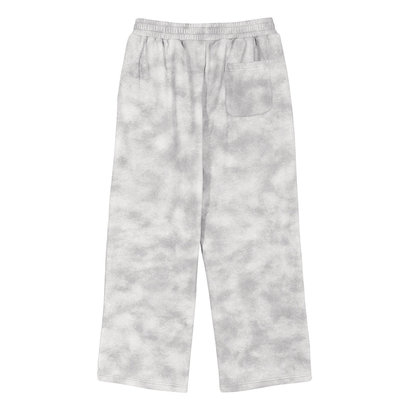 Studio Ruban grey tie-dye fleece sweatpants with a loose fit and drawstring waist.