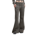 Studio Ruban Lia high-waisted flare sweatpants in washed charcoal cotton blend with drawstring waist and pockets.