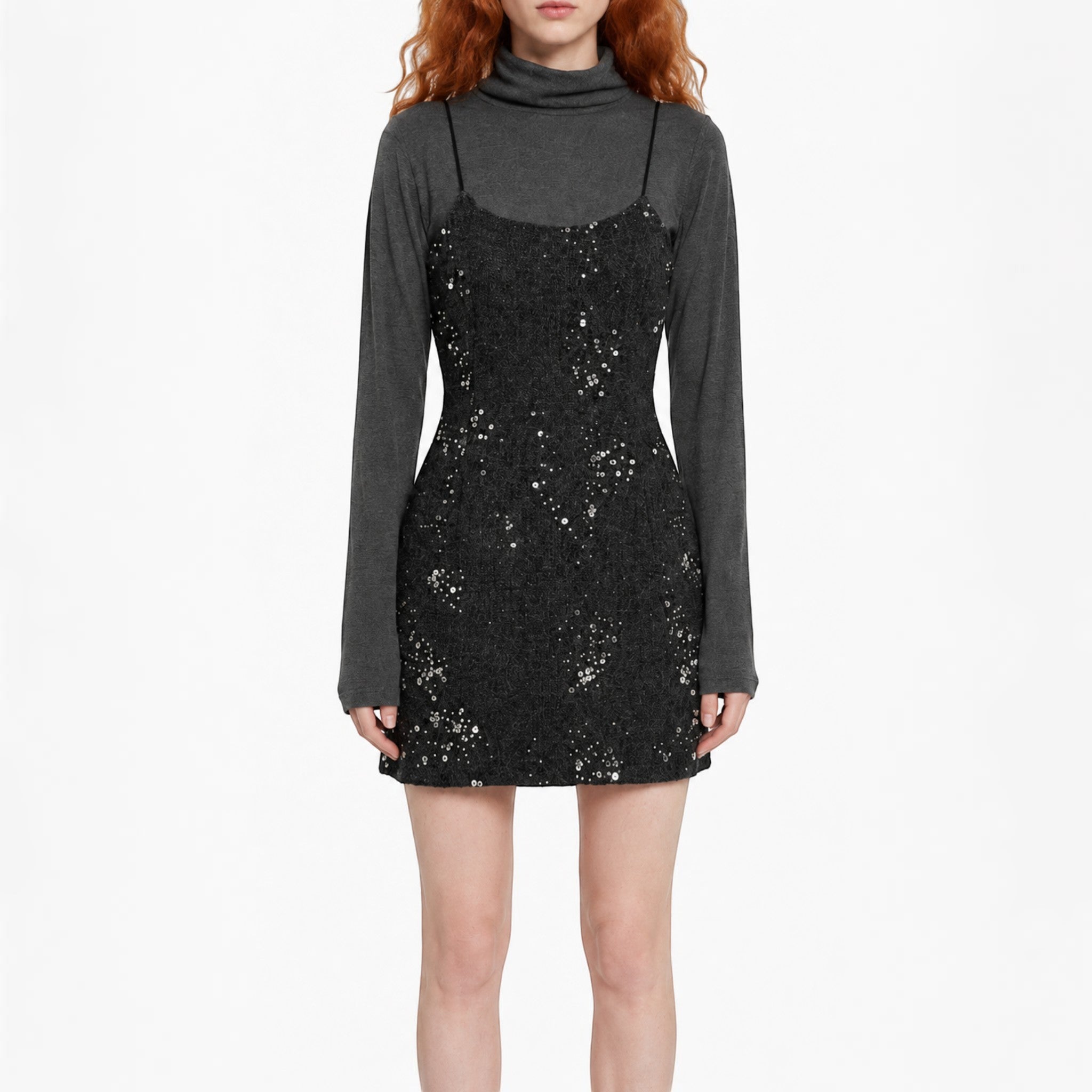 Lily embellished spaghetti strap mini dress Studio Ruban — front view